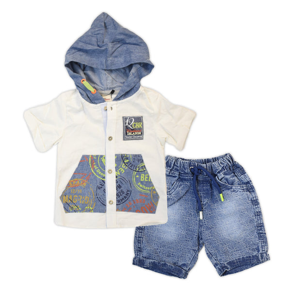 Hoodie shirt with cotton shorts